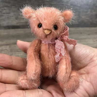 Miniature Handmade Artist Teddy Bear Collectable (10cm / 4 ) Faux Fur Plush • £49.99