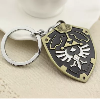 Legend Of Zelda Hyrule Sheild Keyring/ Keychain Black & Gold • $10.95