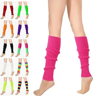 Buauty 80s 90s Leg Warmers For Women Neon Ribbed Leg Socks Stylish Accessories • $12.79