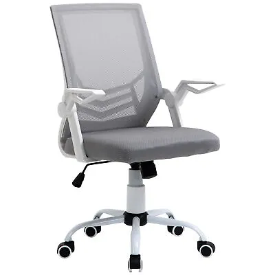 Vinsetto Mesh Swivel Office Chair Task Computer Chair W/ Lumbar Support Grey • £51.99