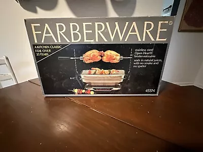 Vintage Faberware Open Hearth Broiler Rotisserie Electric Grill In Box 455n • $70