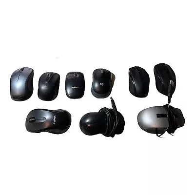 Lot Of 9 Untested Computer Mouse (6 Logitech Wireless No USB) 3 Wired AS IS • $19.99