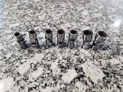 Matco Tools 3/8  Drive 7PC 6PT Chrome Universal Metric Swivel Socket Set Used • $155