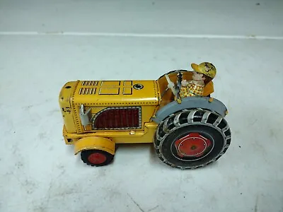 Vintage 7  Modern Toys Japan Tin Litho Friction Tractor W/ Driver • $79.95