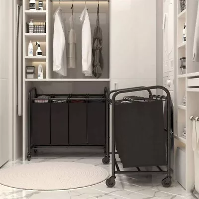 4-Section Laundry Sorter Cart With Removable Bags • $76.36