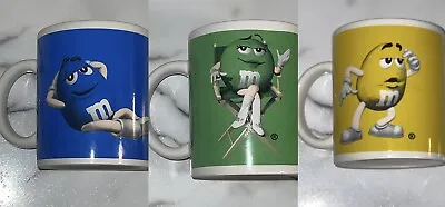 M&M's Collectible Mars Yellow Blue And Green M&M Coffee Mug Lot • $30