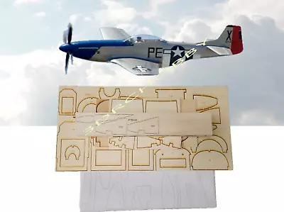 P-51D Mustang 60 65  Wingspan R/C Airplane Laser Cut Balsa Ply Short Kit • $199.99