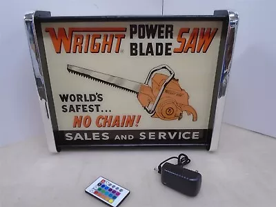 $125 • Buy Wright Chain Saw Sales Service LED Display Light Sign Box