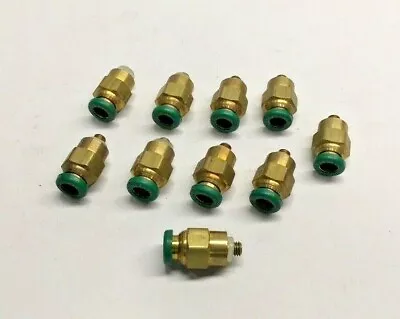 Parker 68PL-4-10x32 Brass Fitting 1/4  Push X 10-32 (Pack Of 10) Ref# 68PLP-4-0 • $18.50