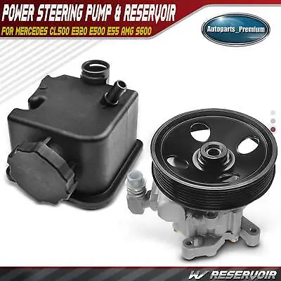 Power Steering Pump W/ Reservoir For Mercedes-Benz CL500 E320 E500 E55 AMG S600 • $89.99