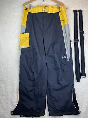 FOX RACING Men's Black & Yellow Snowmobile Snow Pants Size XL Adjustable • $35.90