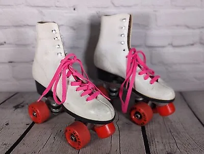 Vintage LaBeda Roller Star Roller Derby White Leather Skates - Mens US Size 6 • $38.99