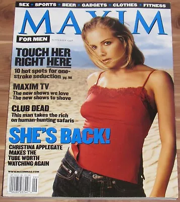 No Label September 1998 Maxim Magazine #11 Christina Applegate • $4