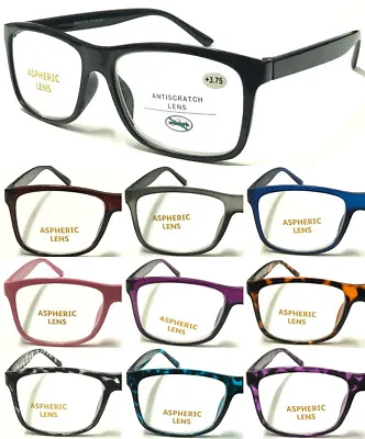 £17.98 • Buy Big Lens Reading Glasses Simple Plain Plastic/Comfort Designed 17 Colours L140