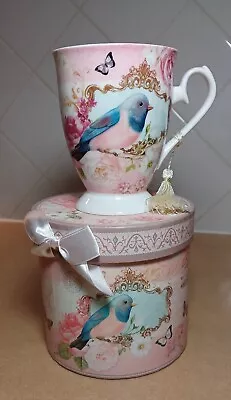 $12.95 • Buy Novelty Coffee Mug In Gift Box, White With Blue Bird Print NEW Unwanted Gift