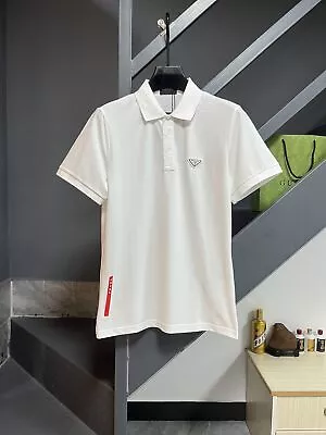 New Men's Polo White/black Short Sleeved T-shirt Size M/L • $62