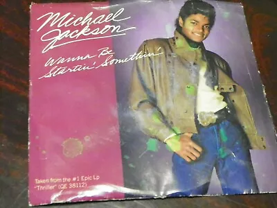 Vintage Michael Jackson ‎Wanna Be Startin' Somethin' Picture Sleeve 7  Vinyl 45 • $5.99