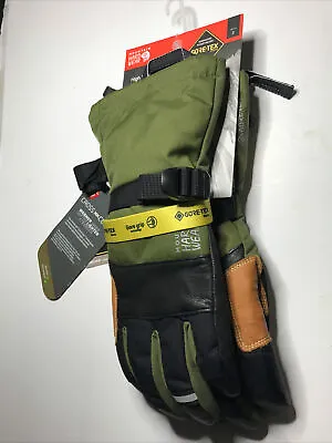 Mountain Hardwear High Exposure Gore-Tex Gloves GREEN Leather Mens Small SKI • $130