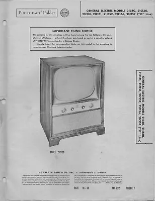 1955 General Electric 21c40 Television Service Manual Photofact 21c131 21c151 ++ • $10.99