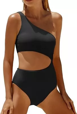 Women's Swimsuit One-Piece One Shoulder Monokini Cutout Yonique M • $6