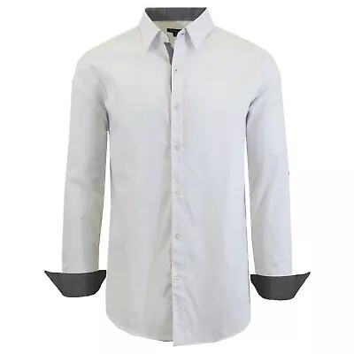 Men's Slim-Fit Long Sleeve Button Down Dress Shirt (Size S-5X) NWT Free Shipping • $14.89