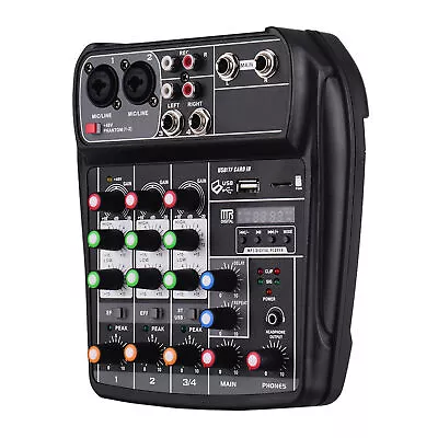 AI-4 Compact Mixing Console Digital Audio Mixer 4-Channel BT MP3 For DJ Karaoke • £36.89