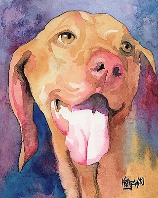 Vizsla Dog 11x14 Signed Art PRINT RJK Painting   • $31.50