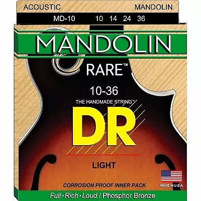 DR Strings MD-10 Rare Mandolin Light Phosphor Bronze Strings • $10.89