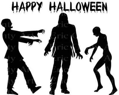 Happy Halloween Zombies ~ Edible 2D Fondant Cake Cupcake Topper ~ D22640 * • $9.98