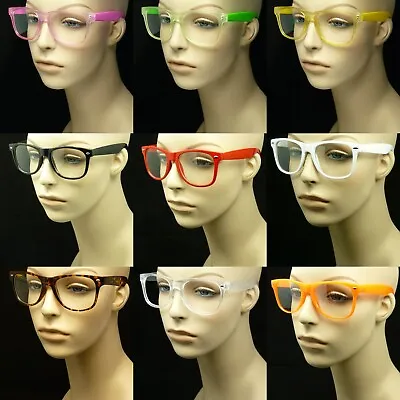 Clear Glasses Lens Men Women Nerd Geek Fake Eye Unisex Frame Style 80s 1980s • $5.99