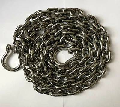 $229.99 • Buy Stainless Steel 316 Windlass Anchor Chain 10mm (3/8 ) DIN766 By 20' W/ Shackles