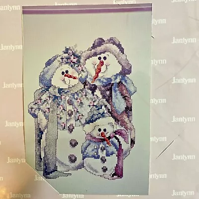 Snowman Cross Stitch Open Kit AND BABY MAKES THREE 80-412 Janlynn • $20