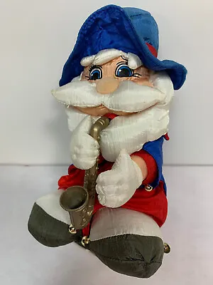 Vintage Gemmy SAXAPHONE JAZZ Dancing Santa Claus Christmas Animated Works Great! • $24