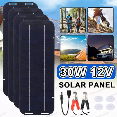 30W Solar Panel 12V Trickle Charge Battery Charger For Maintainer Marine RV Car • $13.21