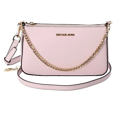 Michael Kors Jet Set Travel Medium Zip Pouchette Crossbody Powder Blush Pink • $65