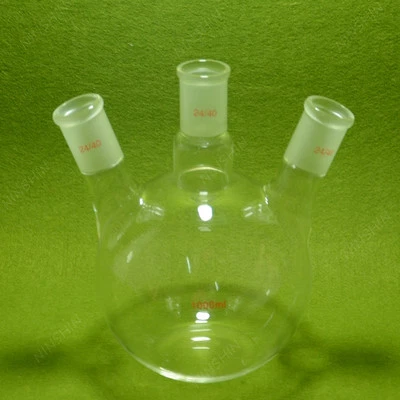 $27 • Buy Flat Bottom Flask,1000ML,3 Neck,24/40,Three Neck,lab Flask