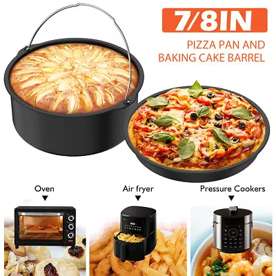 2Pcs Air Fryer Accessories Air Fryer Pizza Pan And Baking Cake Barrel With WaRTg • $20.19