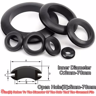 Rubber Wiring Grommets Blind Cable Bung O-ring Seal Plug Guard Coil 5-78mm • $14.99