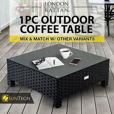 $144 • Buy 【EXTRA10%OFF】1pc LONDON RATTAN Coffee Table Outdoor Wicker Sofa Furniture