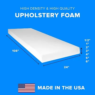 High Density Upholstery Foam Seat Couch Cushion Replacement - 24  X 108  • $35.95