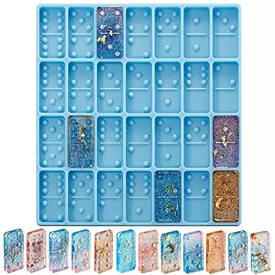 Domino Mold For Epoxy Resin Candy Molds Clay Dominoes 28 125 Gram Blue  • $8.06