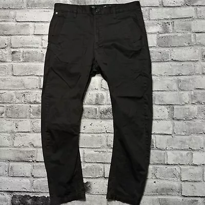 G Star Raw Mens 36x32 Black Bronson Slim Stretch Canvas Twill Casual Chino Pants • $39.95