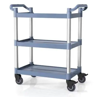 Heavy Duty 3 Tiers Plastic Utility Cart With Swivel Wheels 390lbs Capacity Gray • $69.99