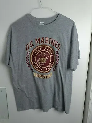 USMC United States Marine Corps T-Shirt Gray Size XL Semper Fi EGA Emblem • $14.99