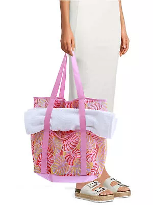 Leaf Women's Mesh Beach Tote Shopping Bag Shoulder Handbag 14 X 8.5 X 16 Inch • $8.63