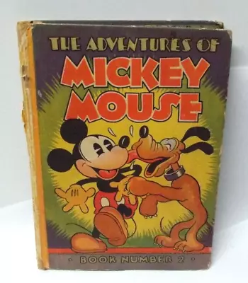 Vintage 1932 Walt Disney The Adventures Of Mickey Mouse Book #2 • $49.99