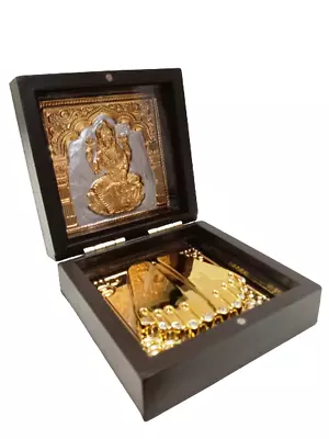 Gold Plated LAXMI Mata Small Pocket Temple | An Unique Office (2102) • $5.99