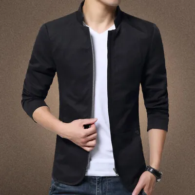 Men's Casual Blazer Coat Jacket Tops Slim Fit Business Formal One Button Suit • $25.29