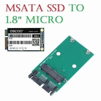 Mini PCIe PCI-e SATA MSATA SSD To 1.8  Micro SATA Adapter Converter Card • £3.98
