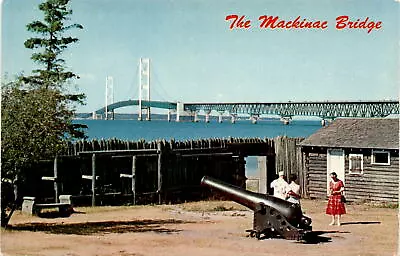 Vintage Mackinac Bridge Postcard - Michigan Landmark Photo • $10.75